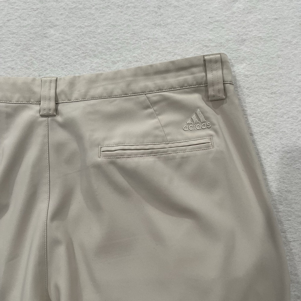 Adidas Golf Pants Mens 36x30 Beige Tan Climalite Flat Front Preppy Country Club - Picture 3 of 9